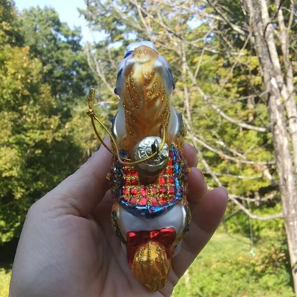 Noble  Gems by Kurt S Adler made in China glass ornament carousel horse glitter - Picture 10 of 16